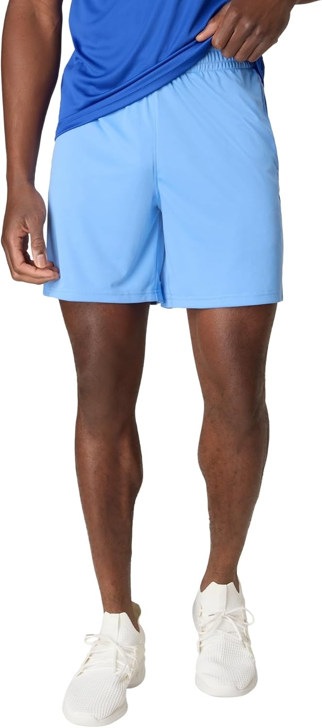 image:imageHanes Mens Shorts Cool Dri 7 Color Blocked Short Moisture Wicking UPF 40 Mens Athletic ShortsLight BlueDeep RedNavyGraphiteBlack