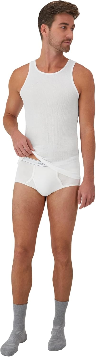 image:imageHanes Mens Underwear Brief Pack Full Rise Cotton Briefs MoistureWicking Underwear White MultipackWhite 12 Pack