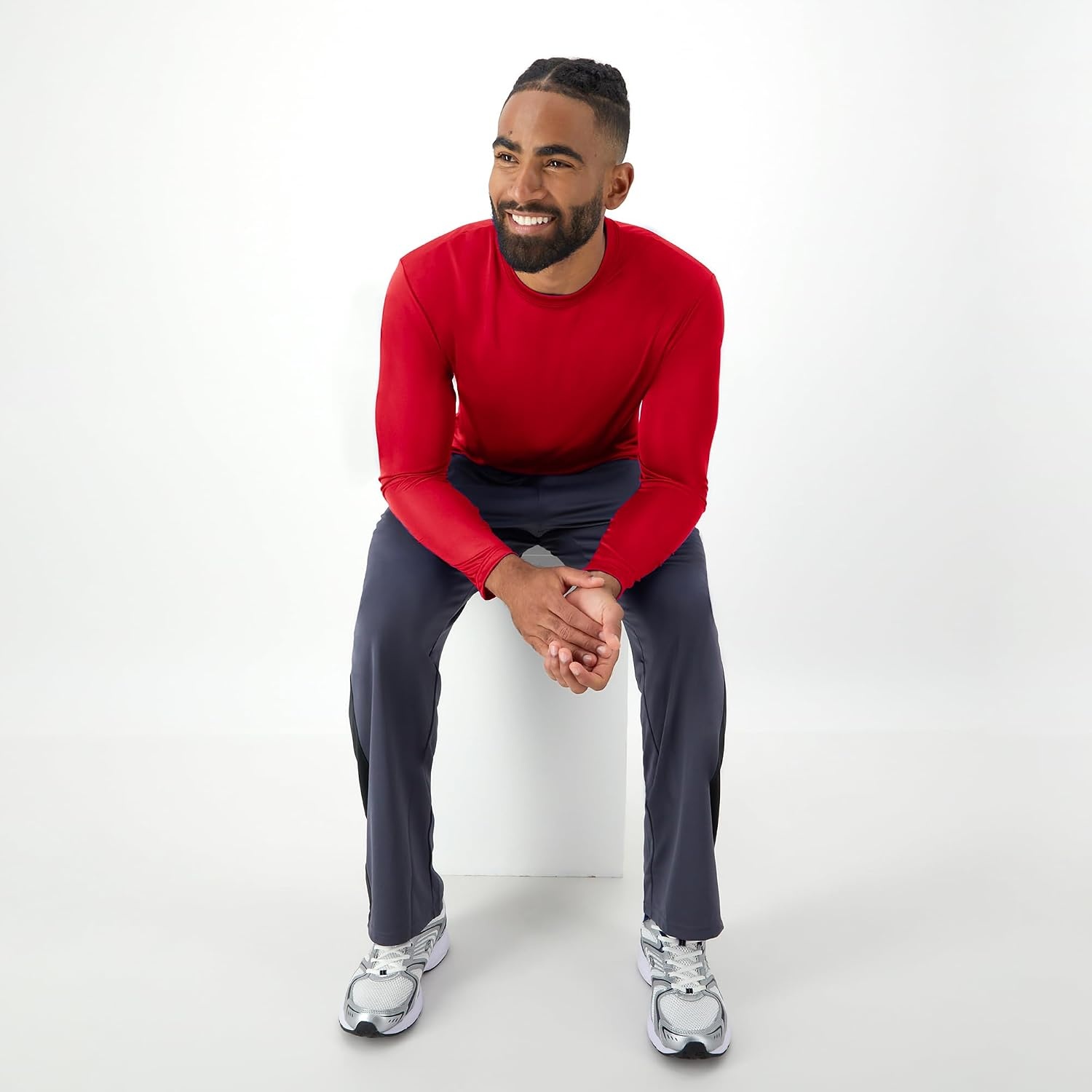 image:imageHanes Sport Mens LongSleeve TShirt Pack Cool DRI MoistureWicking Performance TShirts Performance Tee 2PackDeep Red
