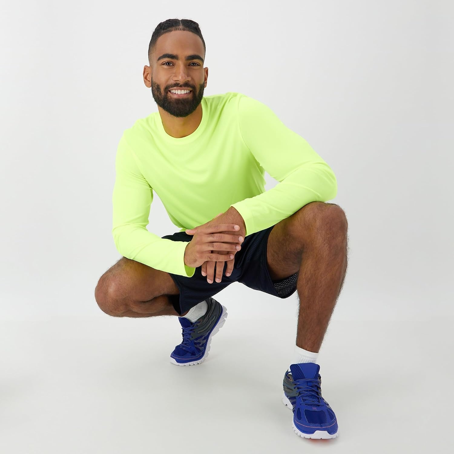 image:imageHanes Sport Mens LongSleeve TShirt Pack Cool DRI MoistureWicking Performance TShirts Performance Tee 2PackSafety Green 4 Pack