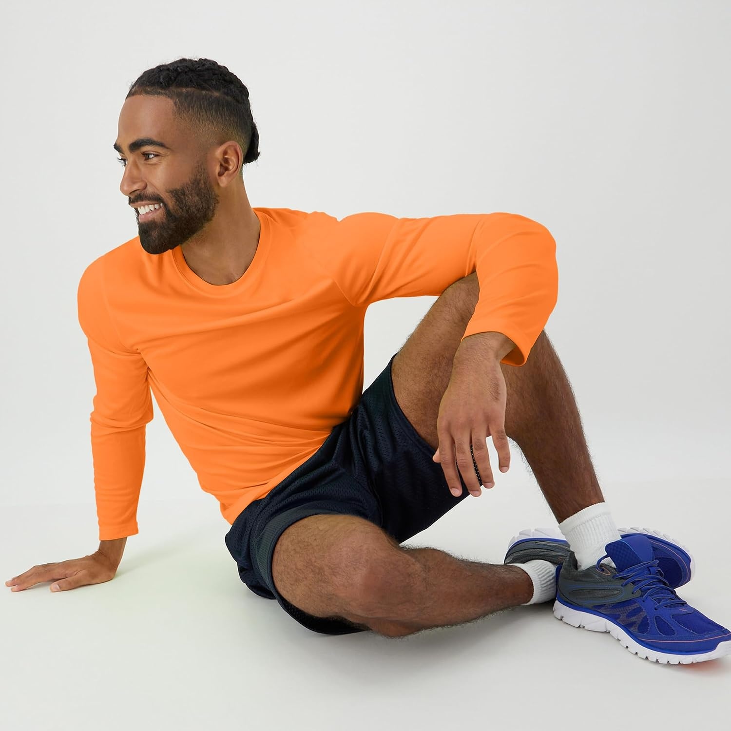 image:imageHanes Sport Mens LongSleeve TShirt Pack Cool DRI MoistureWicking Performance TShirts Performance Tee 2PackSafety Orange