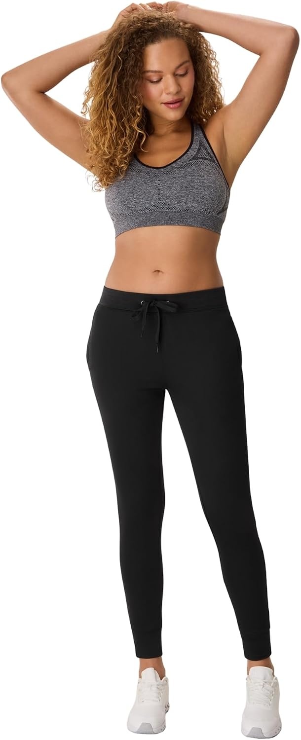 image:imageHanes Womens Seamless Racerback Sports BraBlackWhiteGray 3 Pack