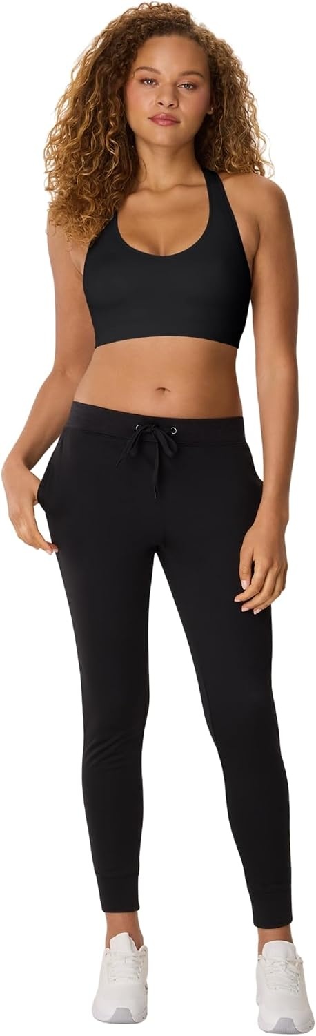 image:imageHanes Womens Seamless Racerback Sports BraEbony 1 Pack