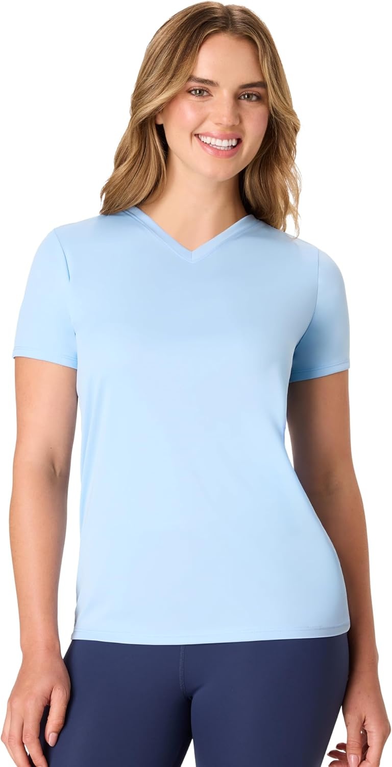 image:imageHanes Womens TShirt 5Pack Sport Cool Dri VNeck Performance Tees MoistureWicking Sun ProtectionBlkWhtNvyPnkBl