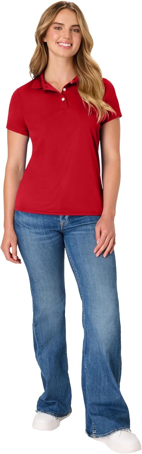 image:imageHanes womens Performance Polo Single or 3Pack Sport Cool DRI MoistureWicking Polo Shirt 40 UPF ProtectionDeep Red 1 Pack