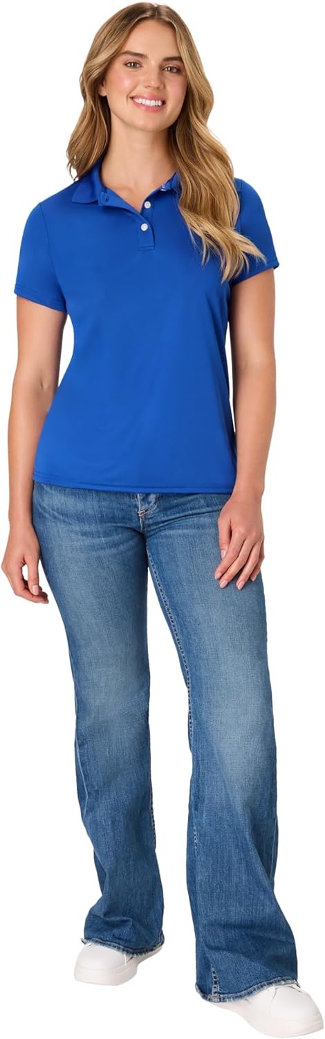 image:imageHanes womens Performance Polo Single or 3Pack Sport Cool DRI MoistureWicking Polo Shirt 40 UPF ProtectionDeep Royal