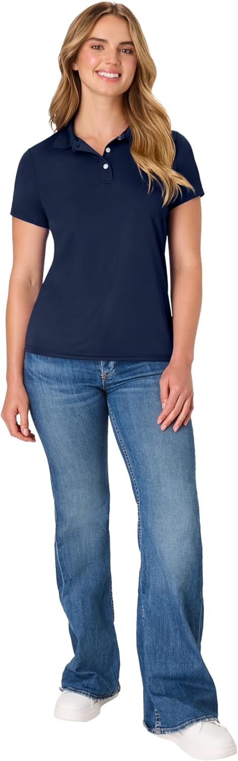 image:imageHanes womens Performance Polo Single or 3Pack Sport Cool DRI MoistureWicking Polo Shirt 40 UPF ProtectionNavy 1 Pack