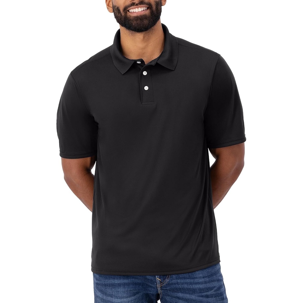 image:imageHanes Mens Cool DRI Polo Shirt QuickDrying Performance Polo for Men UPF ProtectionBlack
