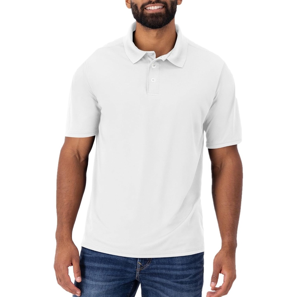 image:imageHanes Mens Cool DRI Polo Shirt QuickDrying Performance Polo for Men UPF ProtectionWhite