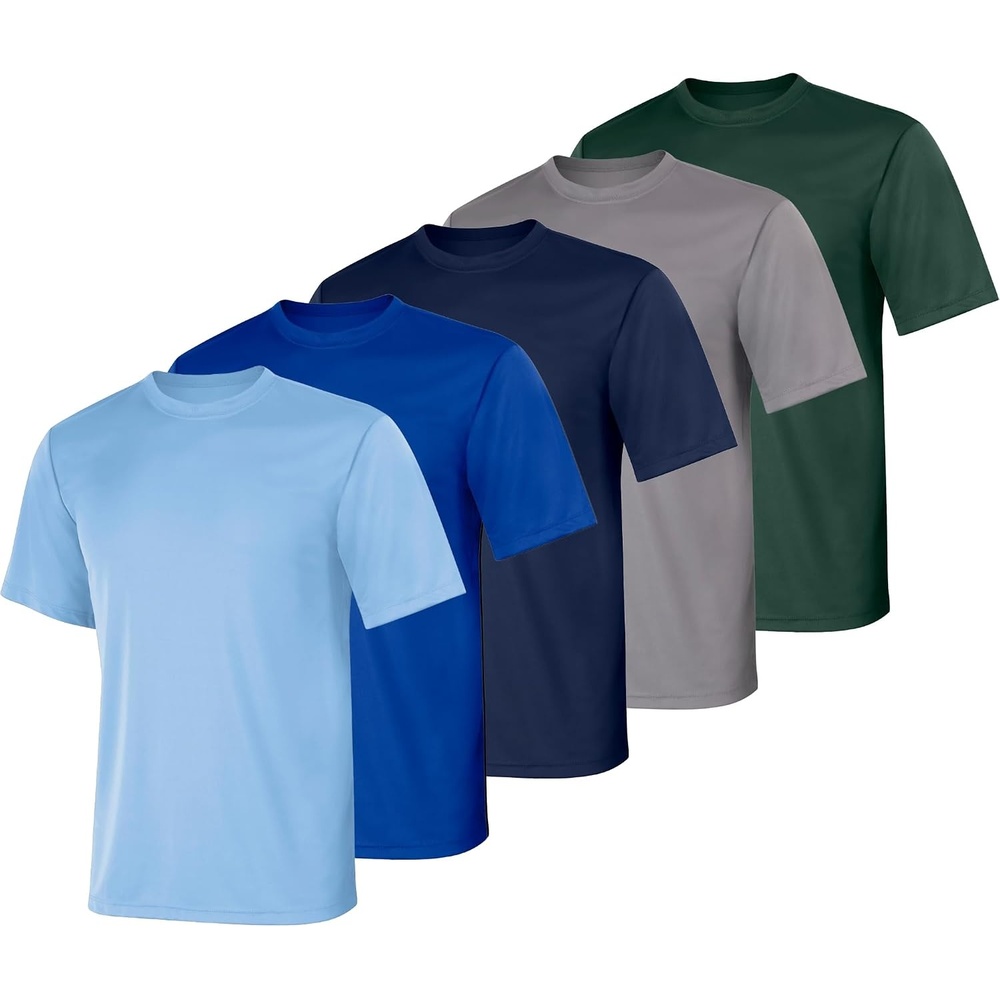 image:imageHanes Mens Cool Dri Performance TShirt MoistureWicking Short Sleeve Tee 40 UPF Protection 2 Or 5 PackLight Blue Deep Royal Navy Graphite Deep Forest