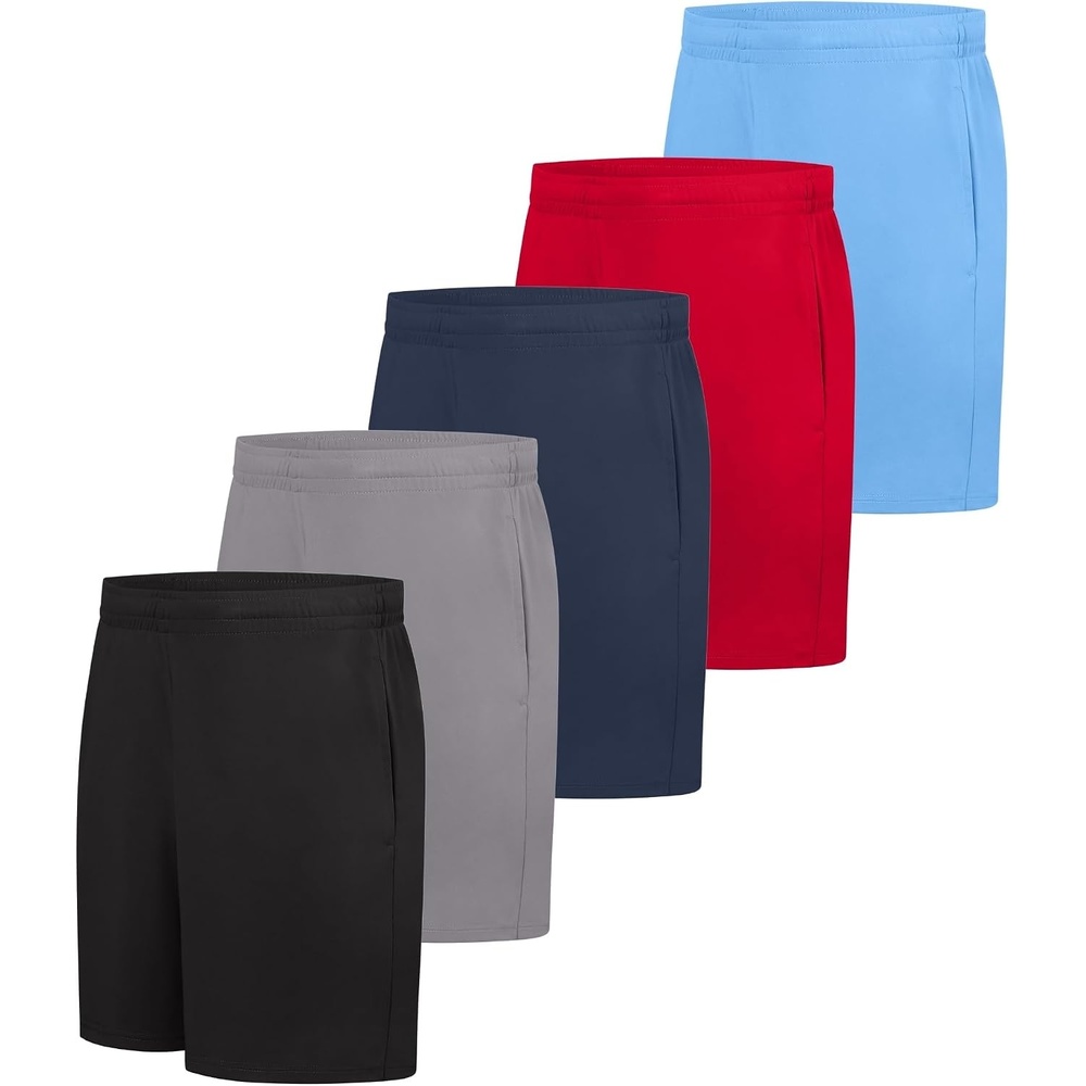 image:imageHanes Mens Shorts Cool Dri 7 Color Blocked Short Moisture Wicking UPF 40 Mens Athletic ShortsLight BlueDeep RedNavyGraphiteBlack