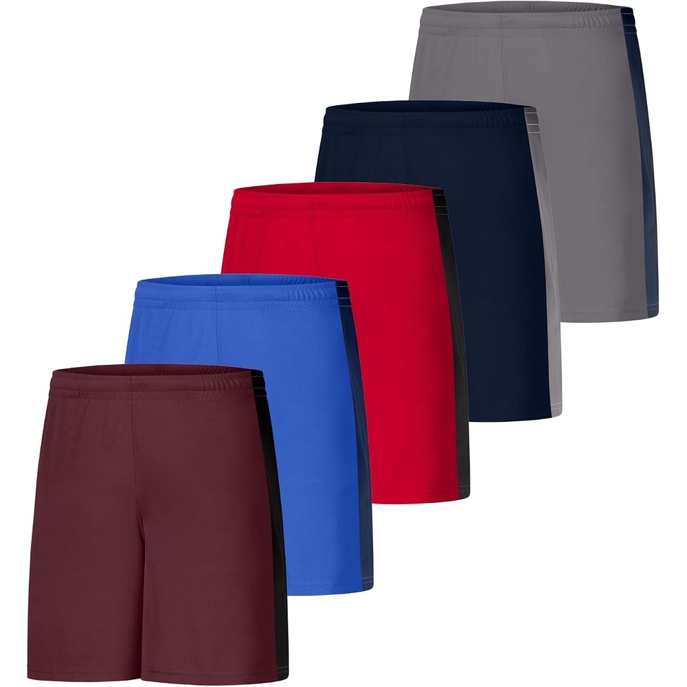 image:imageHanes Mens Shorts Cool Dri 7 Color Blocked Short Moisture Wicking UPF 40 Mens Athletic ShortsMaroonRoyal BlueRedNavyGraphite