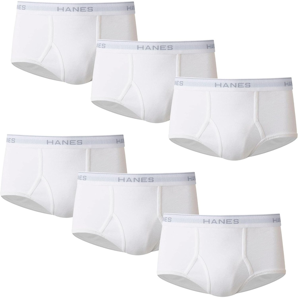 image:imageHanes Mens Underwear Brief Pack Full Rise Cotton Briefs MoistureWicking Underwear White MultipackWhite 6 Pack