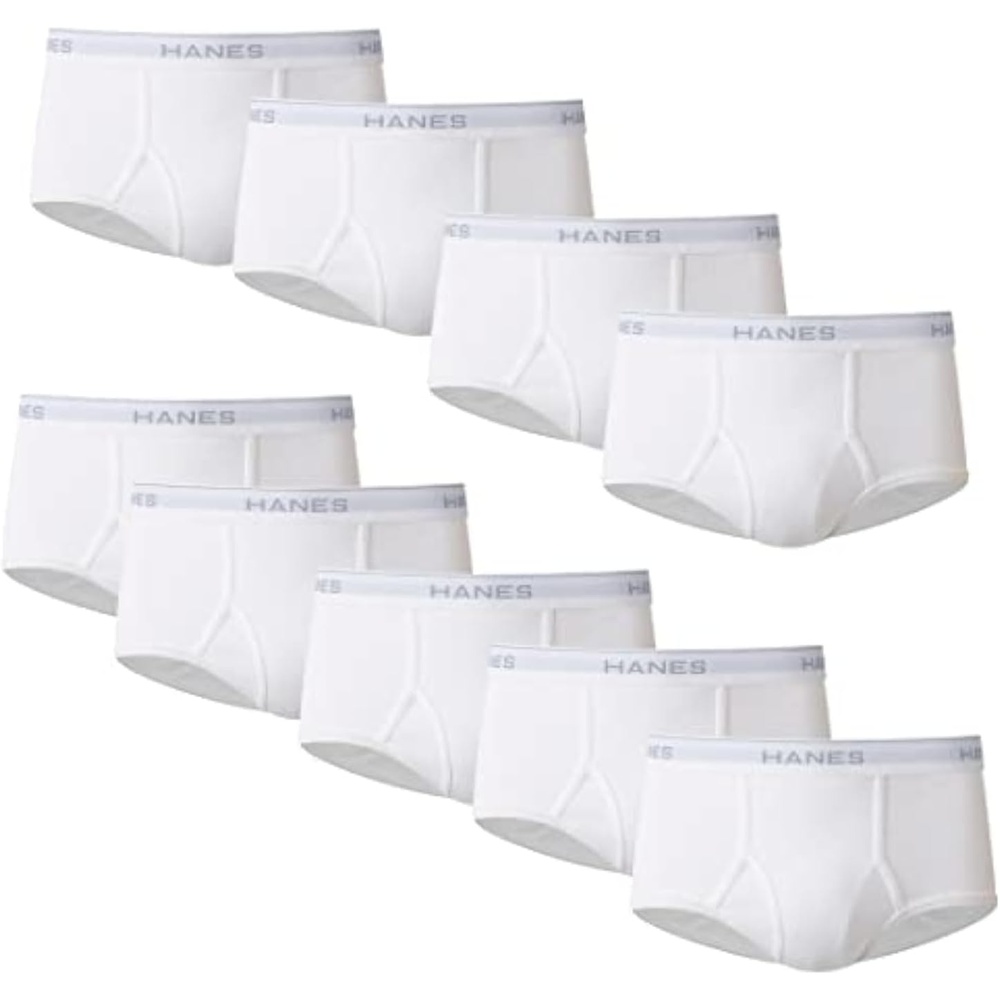 image:imageHanes Mens Underwear Brief Pack Full Rise Cotton Briefs MoistureWicking Underwear White MultipackWhite 9 Pack