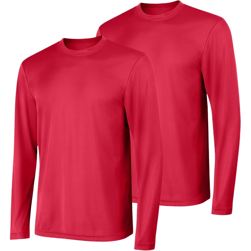 image:imageHanes Sport Mens LongSleeve TShirt Pack Cool DRI MoistureWicking Performance TShirts Performance Tee 2PackDeep Red
