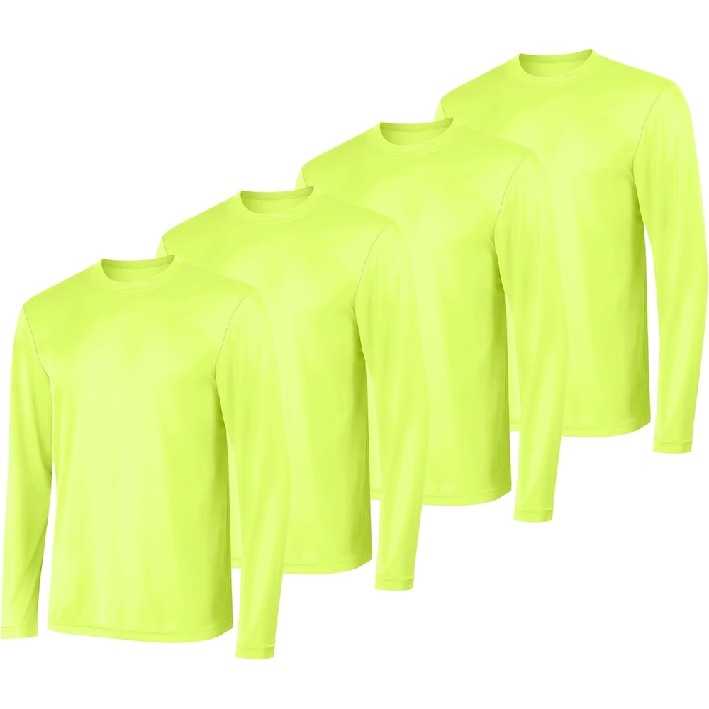 image:imageHanes Sport Mens LongSleeve TShirt Pack Cool DRI MoistureWicking Performance TShirts Performance Tee 2PackSafety Green 4 Pack