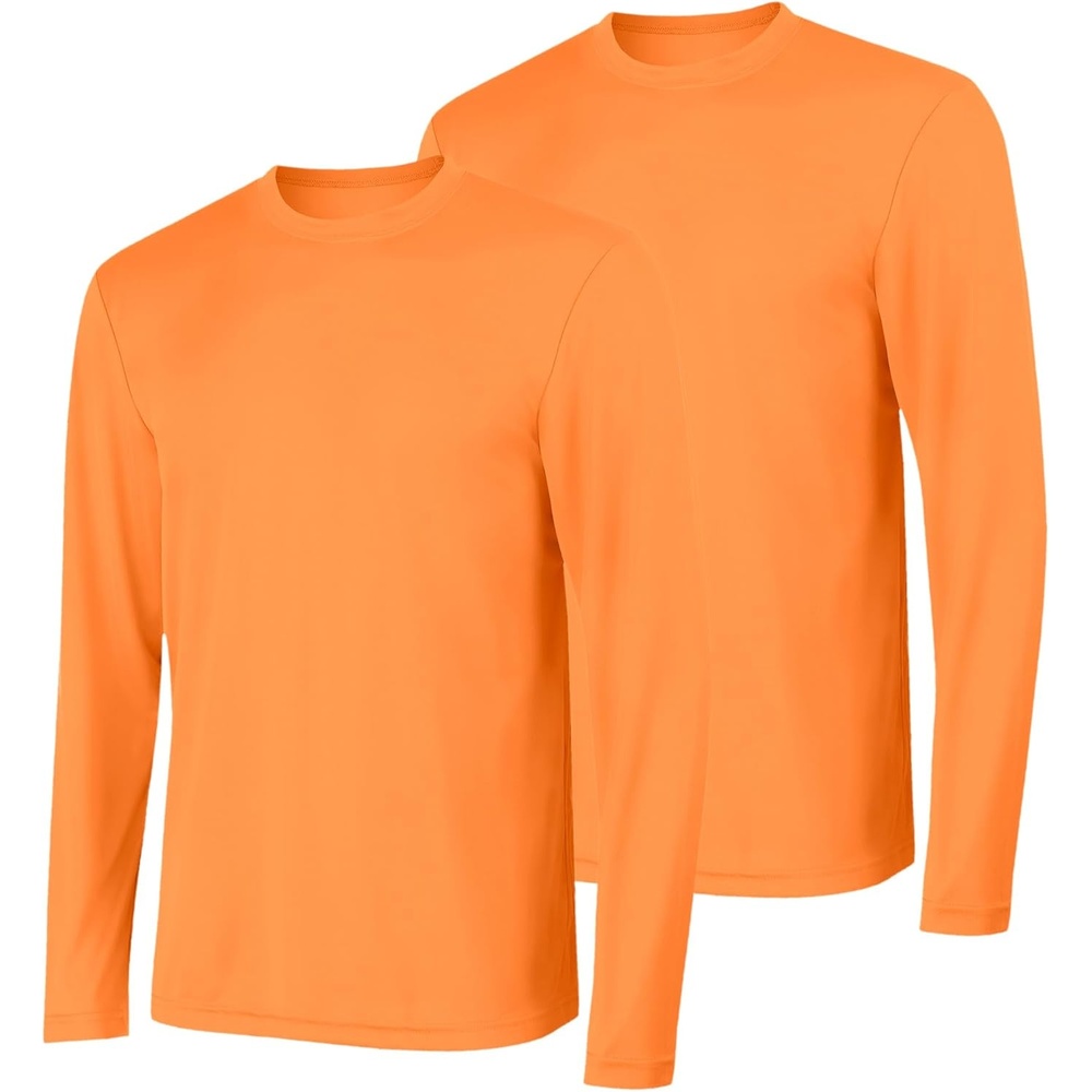 image:imageHanes Sport Mens LongSleeve TShirt Pack Cool DRI MoistureWicking Performance TShirts Performance Tee 2PackSafety Orange