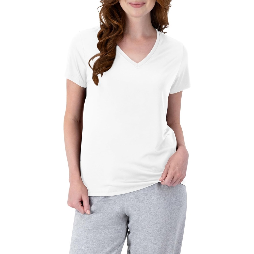 image:imageHanes Womens TShirt 5Pack Sport Cool Dri VNeck Performance Tees MoistureWicking Sun ProtectionWhite 1 Pack