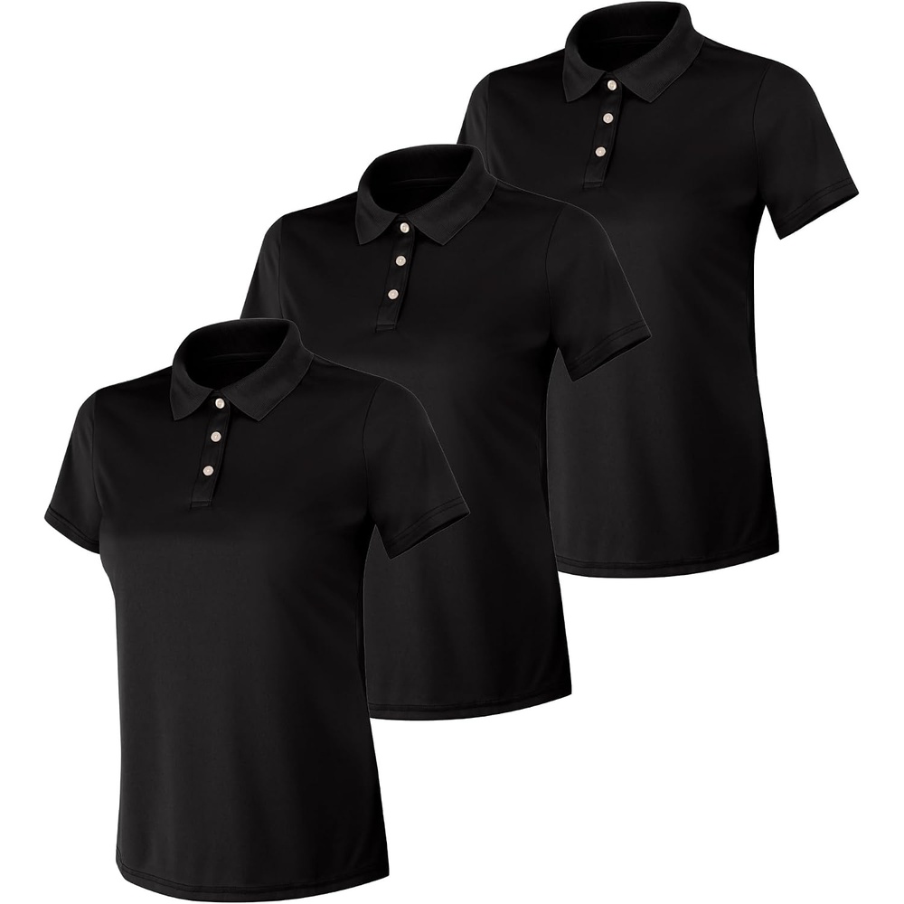 image:imageHanes womens Performance Polo Single or 3Pack Sport Cool DRI MoistureWicking Polo Shirt 40 UPF ProtectionBlack 3 Pack