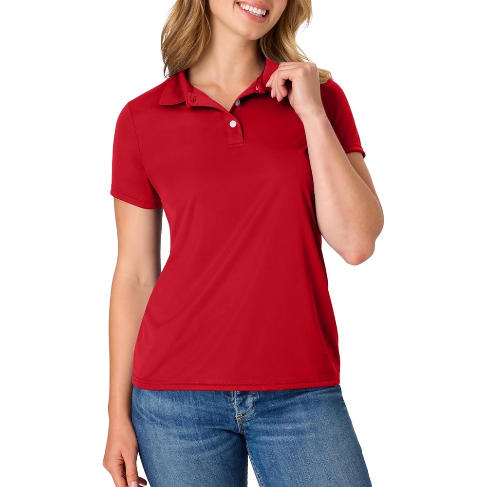 image:imageHanes womens Performance Polo Single or 3Pack Sport Cool DRI MoistureWicking Polo Shirt 40 UPF ProtectionDeep Red 1 Pack