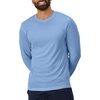 Hanes Sport Men’s Long-Sleeve T-Shirt Pack, Cool DRI Moisture-Wicking Performance T-Shirts, Performance Tee, 2-Pack(Light Blue)