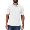 Hanes Men’s Cool DRI Polo Shirt, Quick-Drying Performance Polo for Men, UPF Protection(White)