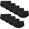 Hanes Men’s Underwear Briefs, Cotton Mid Rise Briefs, Covered Waistband, Moisture Wicking, Multi-pack(Black – 9 Pack)