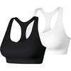 Hanes Womens Sport Compression Racerback Sports-Bra(Black/White – 2 Pack)