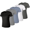Hanes Women’s T-Shirt, 5-Pack, Sport Cool Dri V-Neck Performance Tees, Moisture-Wicking, Sun Protection(Black  Grey Heather  Navy Heather )