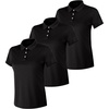 Hanes womens Performance Polo, Single or 3-Pack, Sport Cool DRI Moisture-Wicking Polo Shirt, 40+ UPF Protection(Black – 3 Pack)