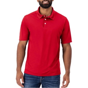 Hanes Men’s Cool DRI Polo Shirt, Quick-Drying Performance Polo for Men, UPF Protection(Deep Red)