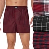 Hanes Men’s Underwear Boxers, Originals Ultimate Cotton-stretch Woven Moisture-wicking Multipack Boxer(Red Checks and Stripes)
