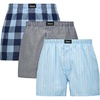 Hanes Men’s Underwear Boxers, Originals Ultimate Cotton-stretch Woven Moisture-wicking Multipack Boxer(Blue Checks and Stripes)