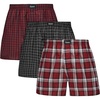 Hanes Men’s Underwear Boxers, Originals Ultimate Cotton-stretch Woven Moisture-wicking Multipack Boxer(Red Checks and Stripes)