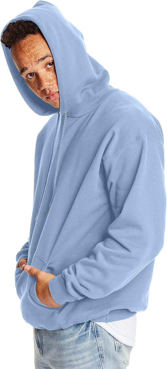 image:imageHanes Mens Ultimate Sweatshirt Heavyweight Fleece Hoodie Cotton Sweatshirt for MenLight Blue