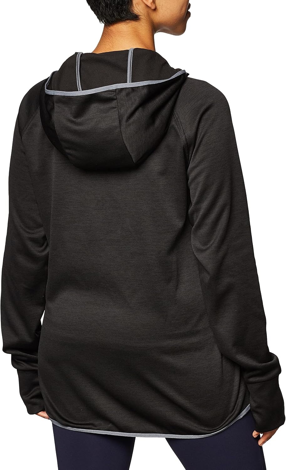 image:imageHanes Sport Womens Performance Fleece Full Zip HoodieBlack HeatherDada Grey Binding
