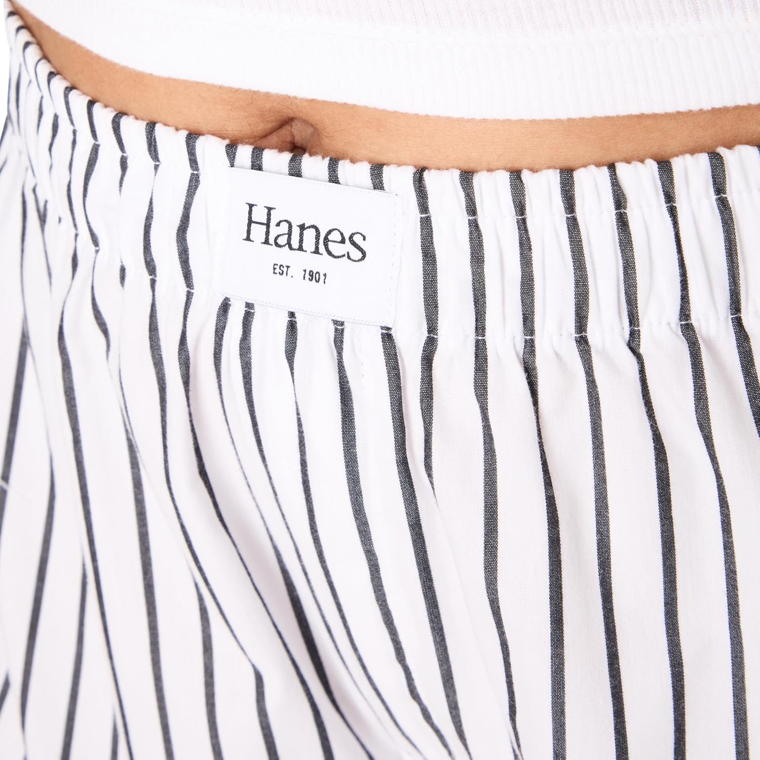 image:imageHanes Womens Pajamas Set Comfywear Tank Top amp Boxer Shorts Pajamas for Women Set Soft Cottonblend LoungewearWhiteBlack Stripe