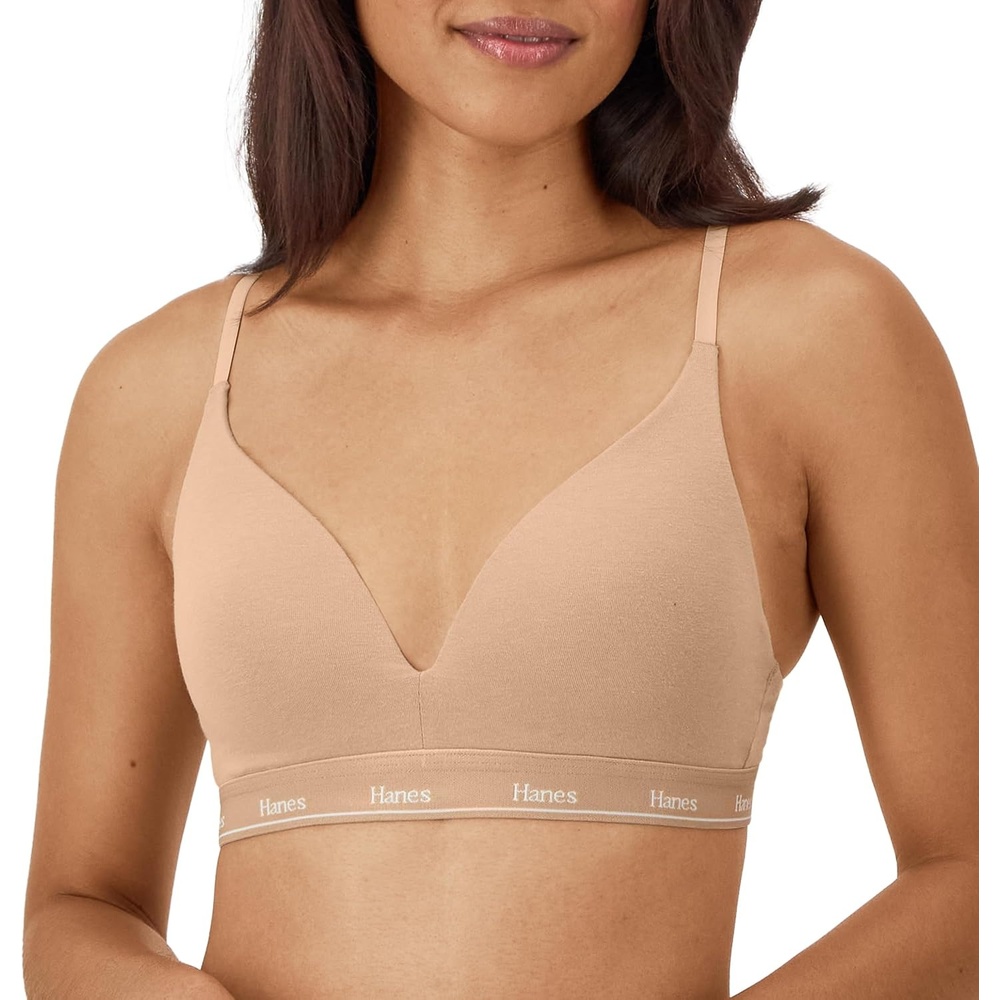 image:imageHanes Womens Originals Full Coverage Contour Wireless Stretch Cotton TShirt BraDeep Glow
