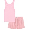 Hanes Women’s Pajamas Set, Comfywear Tank Top & Boxer Shorts Pajamas for Women Set, Soft Cotton-blend Loungewear(Dream House Pink/Dream House Pink Stripe)