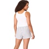 Hanes Women’s Pajamas Set, Comfywear Tank Top & Boxer Shorts Pajamas for Women Set, Soft Cotton-blend Loungewear(White/Black Stripe)