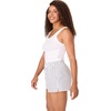 Hanes Women’s Pajamas Set, Comfywear Tank Top & Boxer Shorts Pajamas for Women Set, Soft Cotton-blend Loungewear(White/Black Stripe)