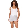 Hanes Women’s Pajamas Set, Comfywear Tank Top & Boxer Shorts Pajamas for Women Set, Soft Cotton-blend Loungewear(White/Black Stripe)