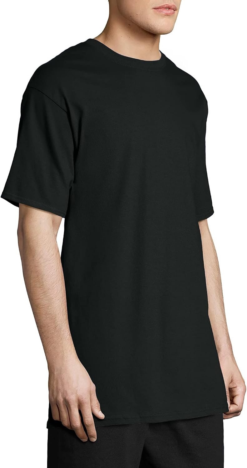 image:imageHanes Mens BeefyT TShirt Heavyweight Cotton TShirts for Men 1 or 2 Pack Mens Tees TallBlack