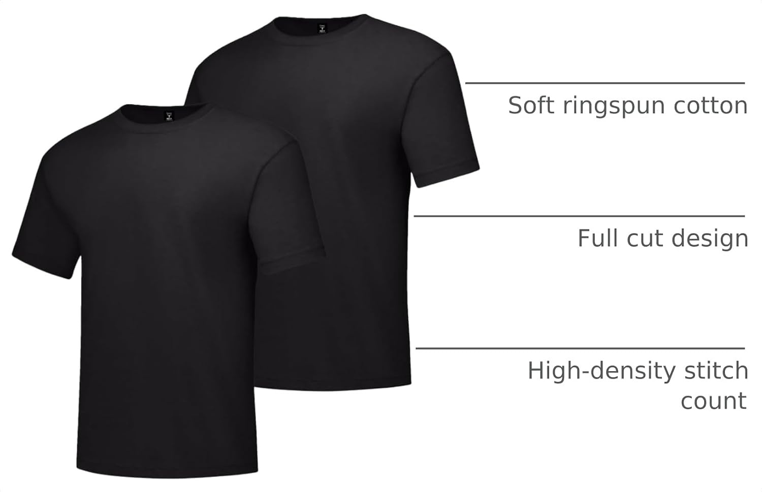 image:imageHanes Mens BeefyT TShirt Heavyweight Cotton TShirts for Men 1 or 2 Pack Mens Tees TallBlack