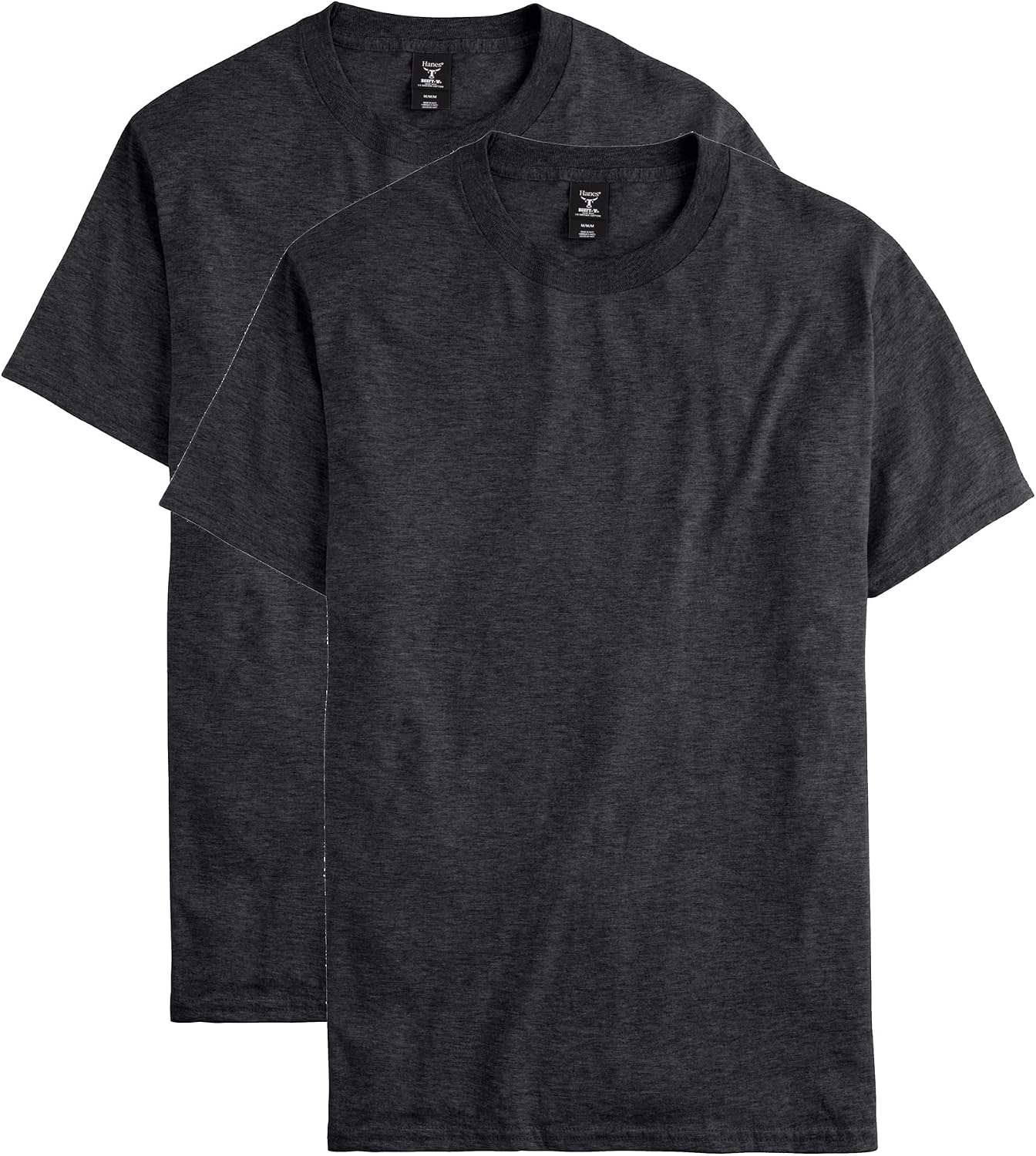 image:imageHanes Mens BeefyT TShirt Heavyweight Cotton TShirts for Men 1 or 2 Pack Mens Tees TallCharcoal Heather