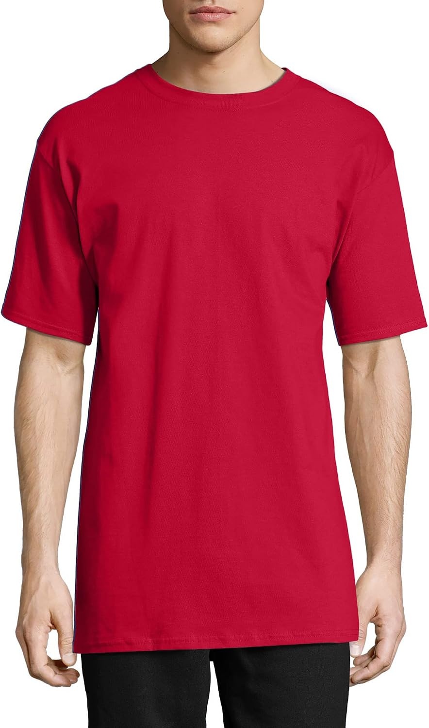 image:imageHanes Mens BeefyT TShirt Heavyweight Cotton TShirts for Men 1 or 2 Pack Mens Tees TallDeep Red