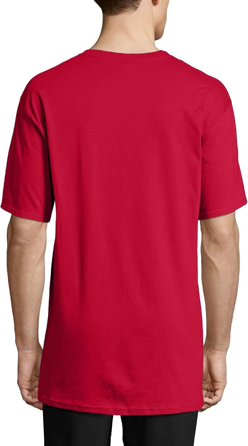 image:imageHanes Mens BeefyT TShirt Heavyweight Cotton TShirts for Men 1 or 2 Pack Mens Tees TallDeep Red