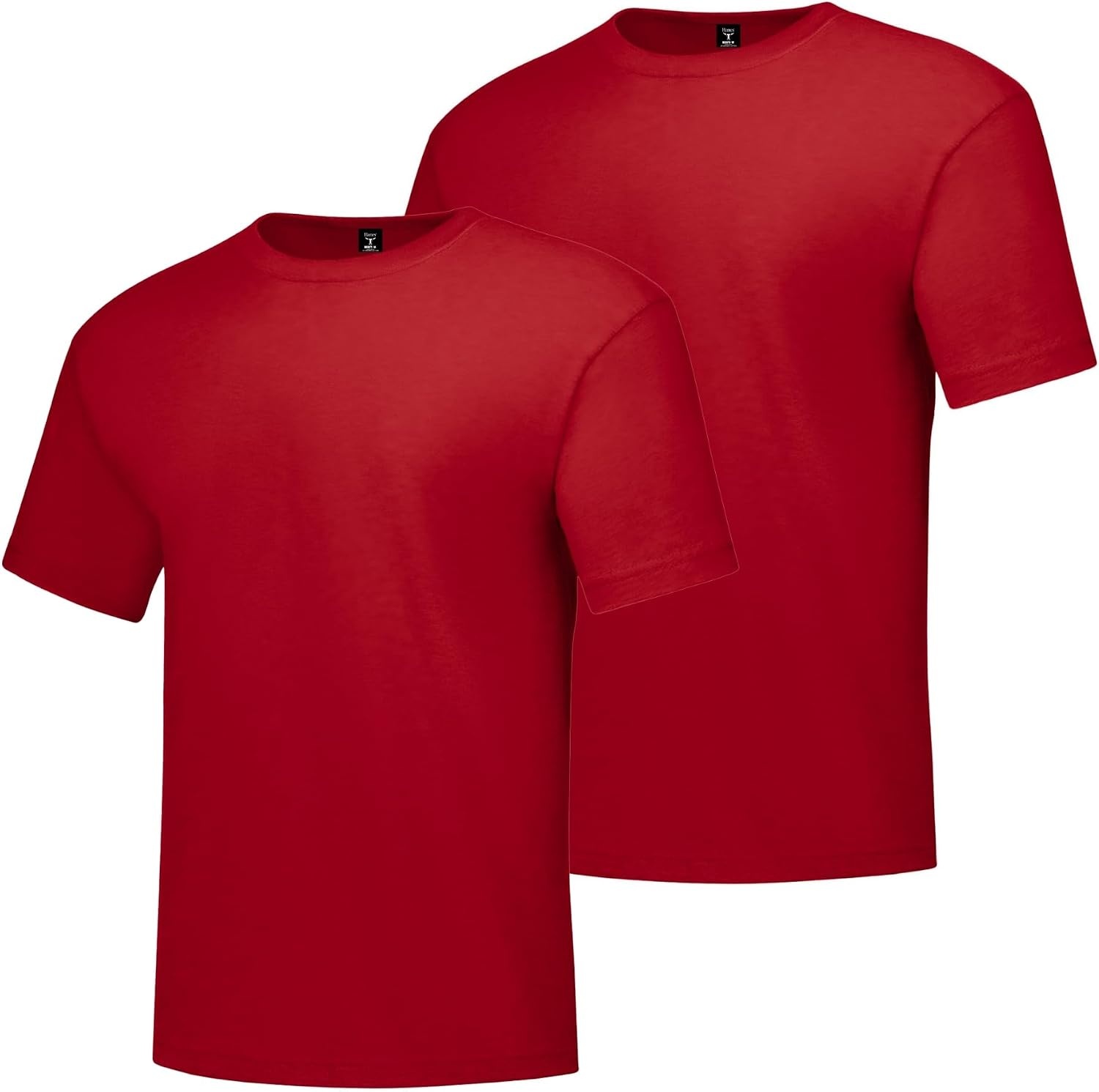 image:imageHanes Mens BeefyT TShirt Heavyweight Cotton TShirts for Men 1 or 2 Pack Mens Tees TallDeep Red