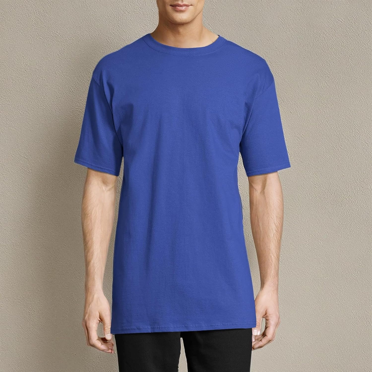 image:imageHanes Mens BeefyT TShirt Heavyweight Cotton TShirts for Men 1 or 2 Pack Mens Tees TallDeep Royal