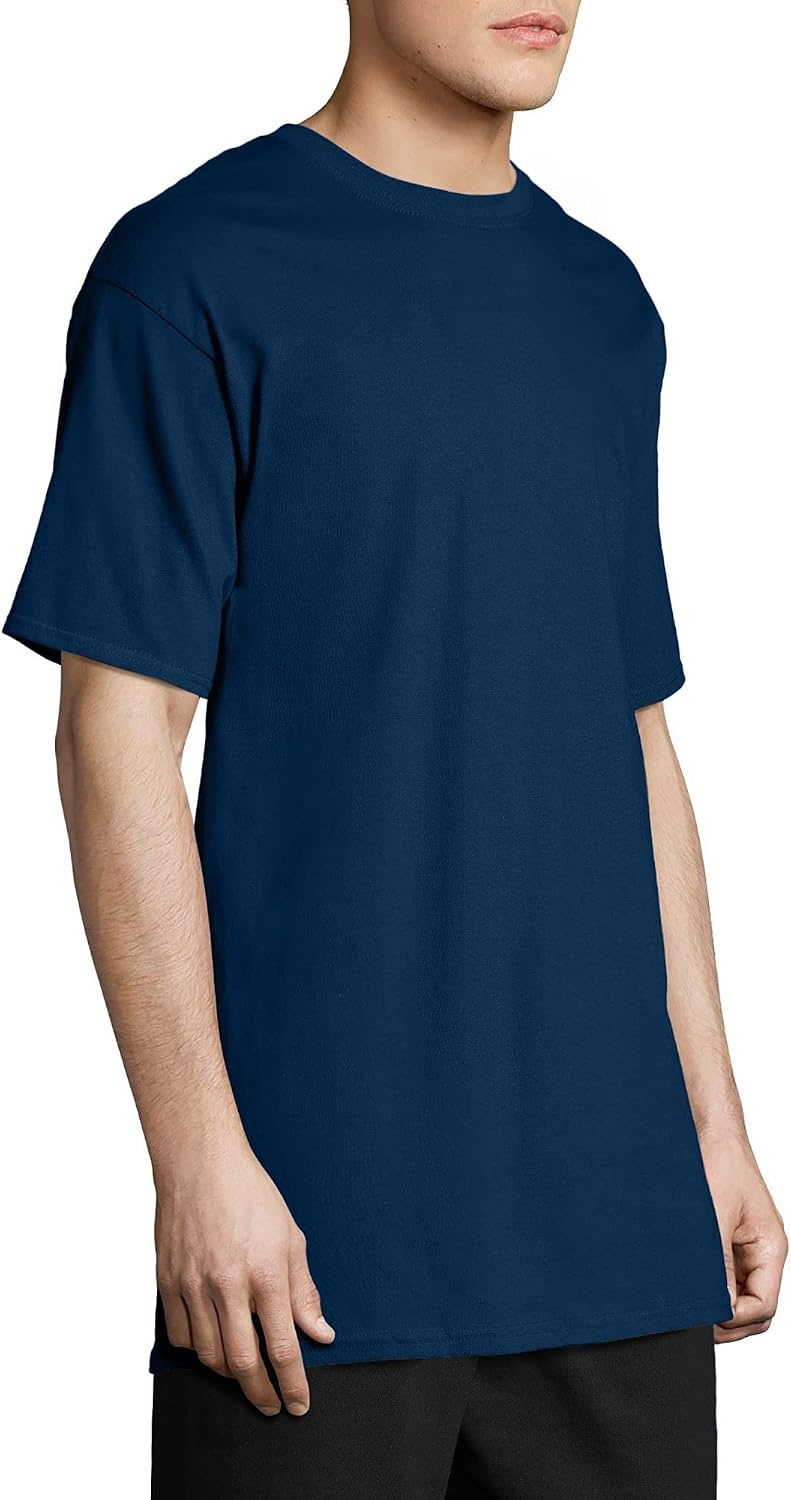 image:imageHanes Mens BeefyT TShirt Heavyweight Cotton TShirts for Men 1 or 2 Pack Mens Tees TallNavy
